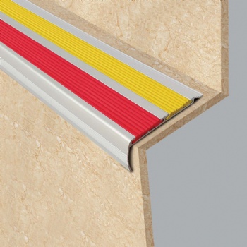 Aluminum alloy stair anti-slip strip (with adhesive strip series) JFH70X28-Y Silver-white